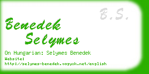 benedek selymes business card